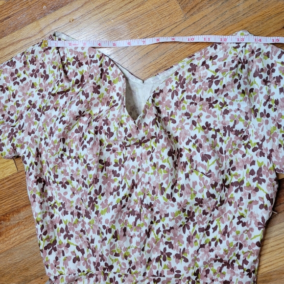 Vintage 1950s Floral Dress Off The Shoulder Cocktail Women's - Picture 9 of 14